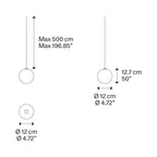 Suspension simple LED en verre soufflé Globe Bulle