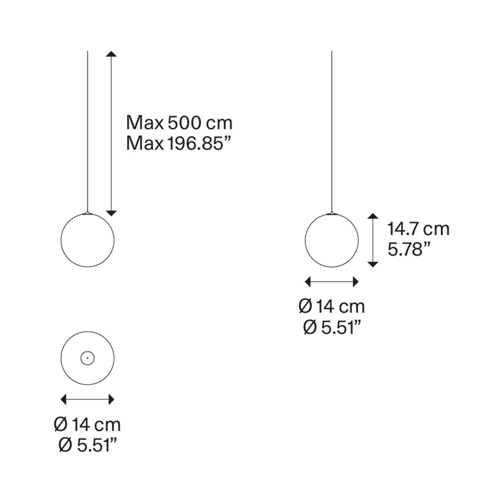Suspension simple LED en verre soufflé Globe Bulle