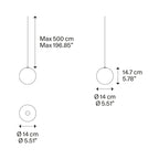 Suspension simple LED en verre soufflé Globe Bulle