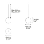 Suspension simple LED en verre soufflé Globe Bulle