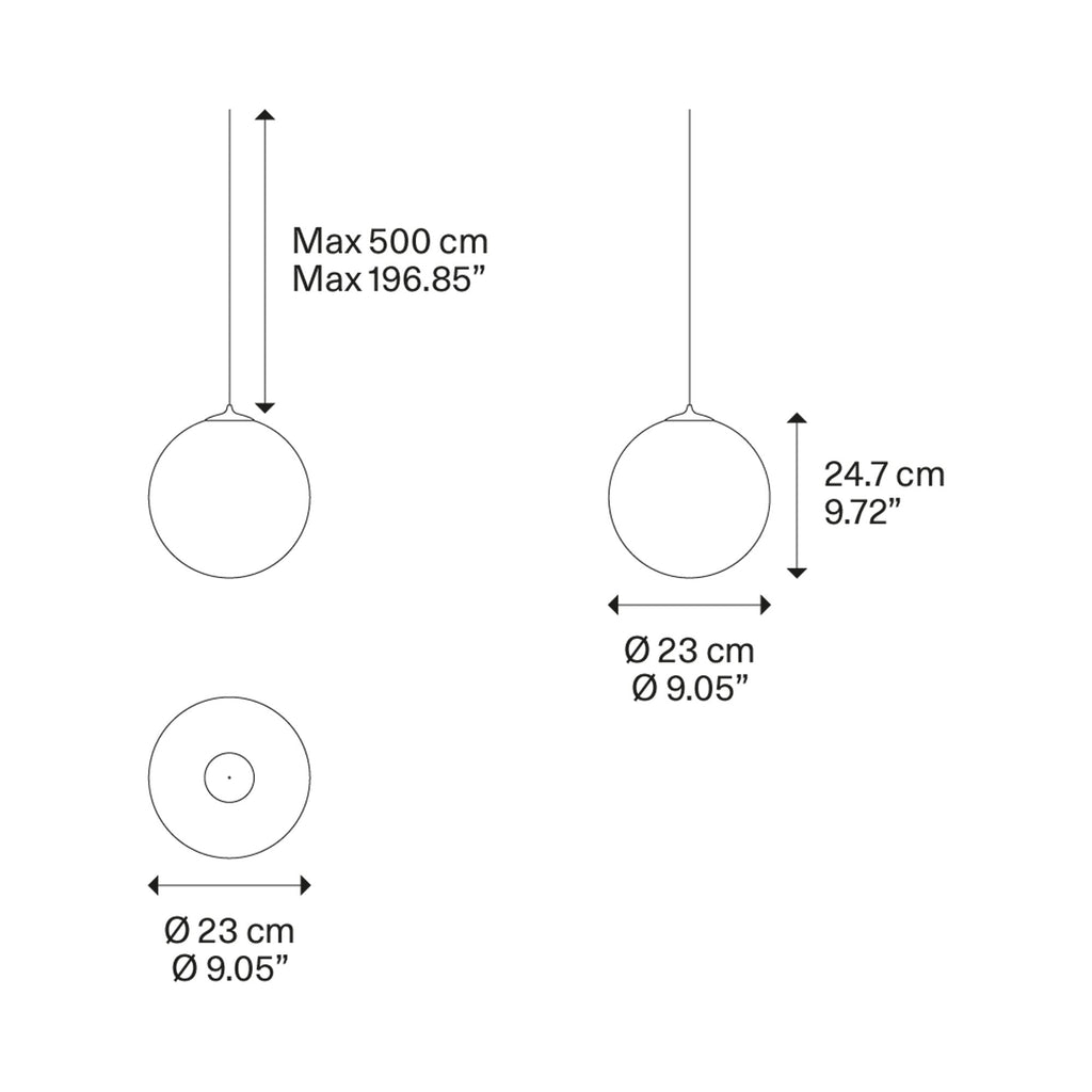Suspension simple LED en verre soufflé Globe Bulle