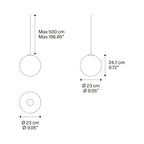 Suspension simple LED en verre soufflé Globe Bulle