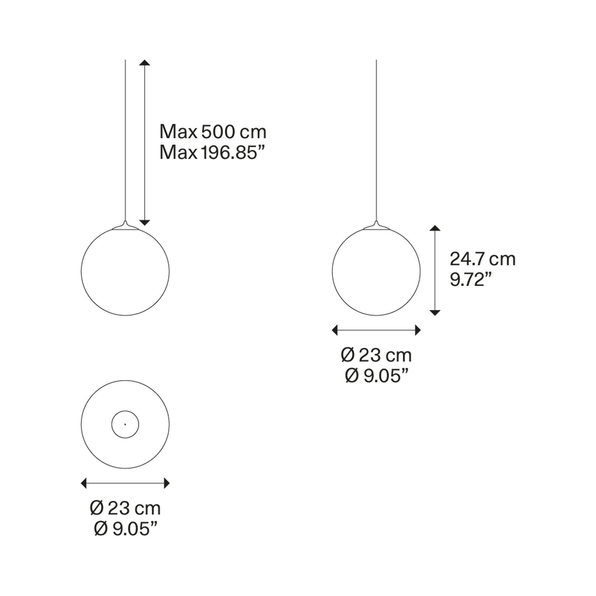 Suspension simple LED en verre soufflé Globe Bulle