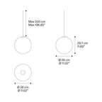 Suspension simple LED en verre soufflé Globe Bulle