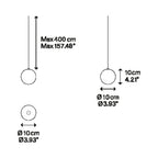 Suspension simple LED en verre soufflé Globe Bulle