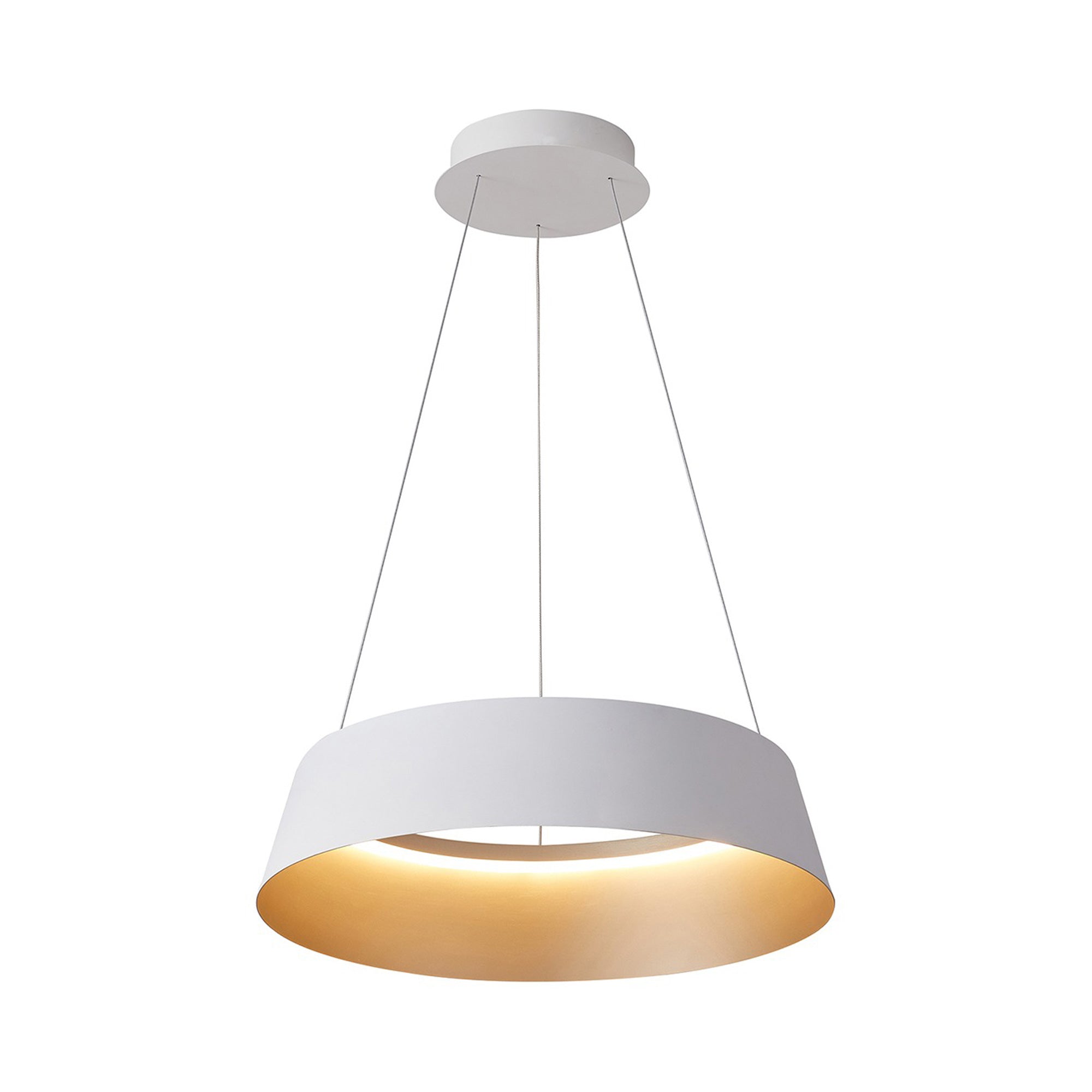 Suspension LED conique avec diffuseur acrylique en forme de tambour
