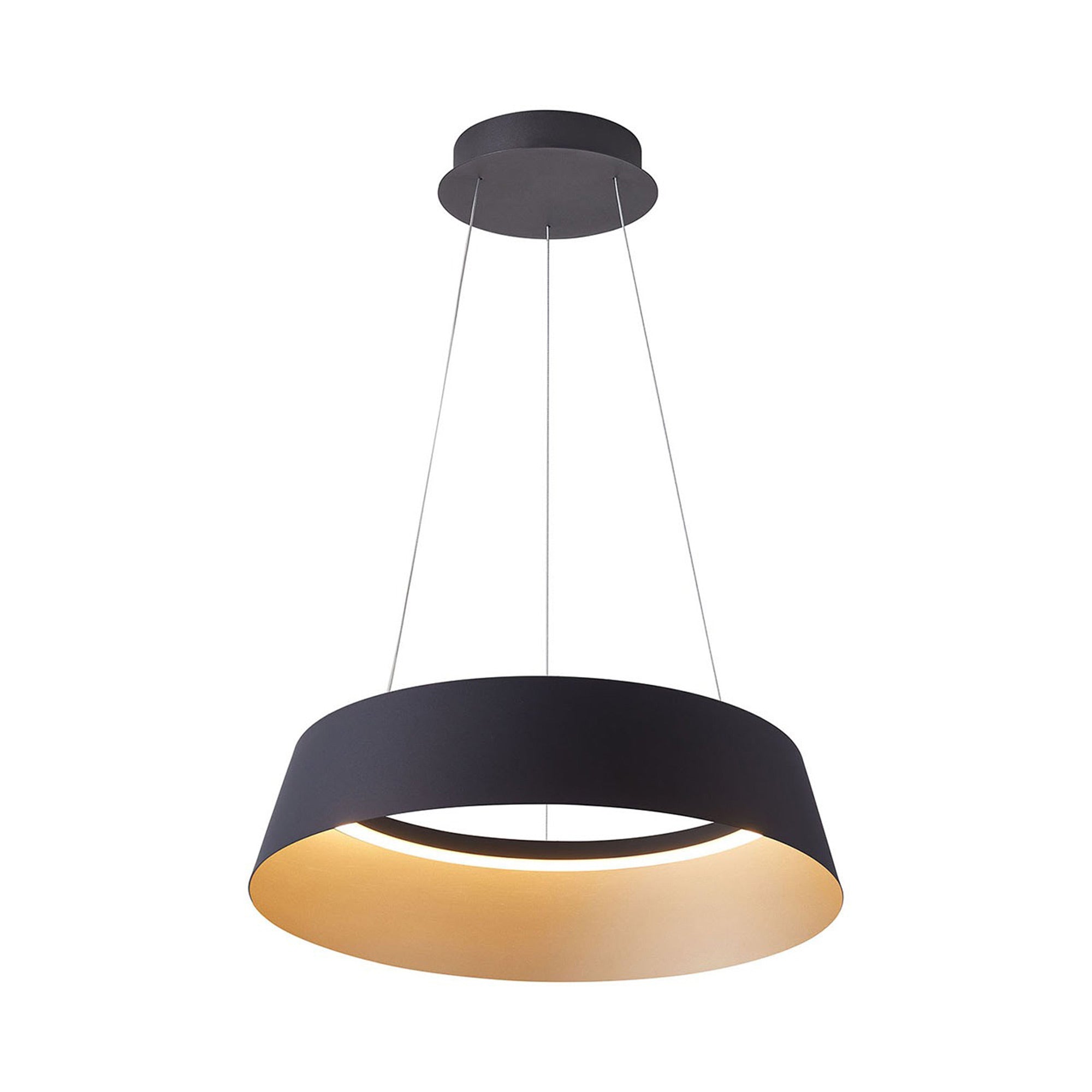 Suspension LED conique avec diffuseur acrylique en forme de tambour