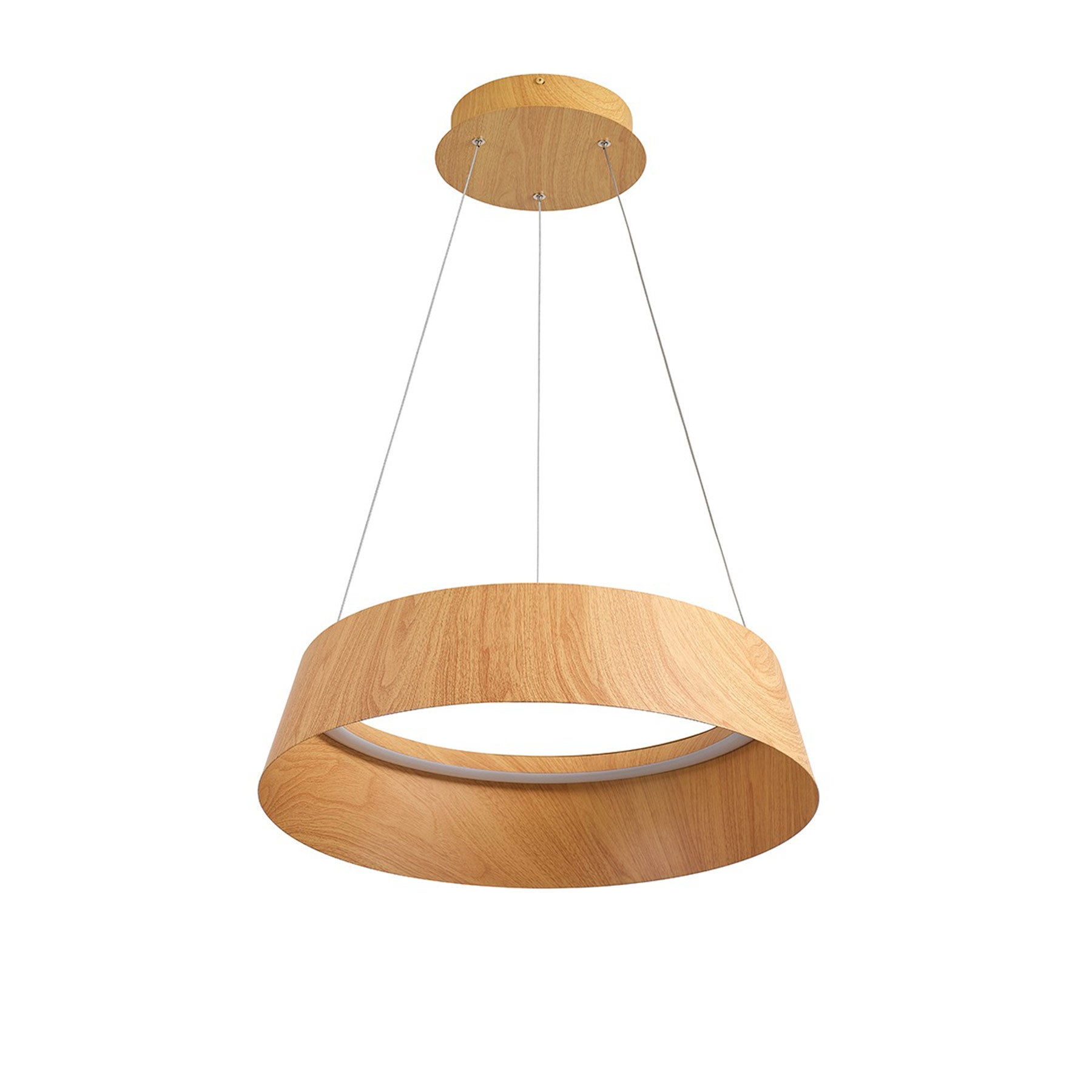 Suspension LED conique avec diffuseur acrylique en forme de tambour