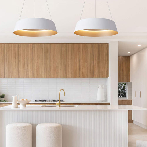 Suspension LED conique avec diffuseur acrylique en forme de tambour