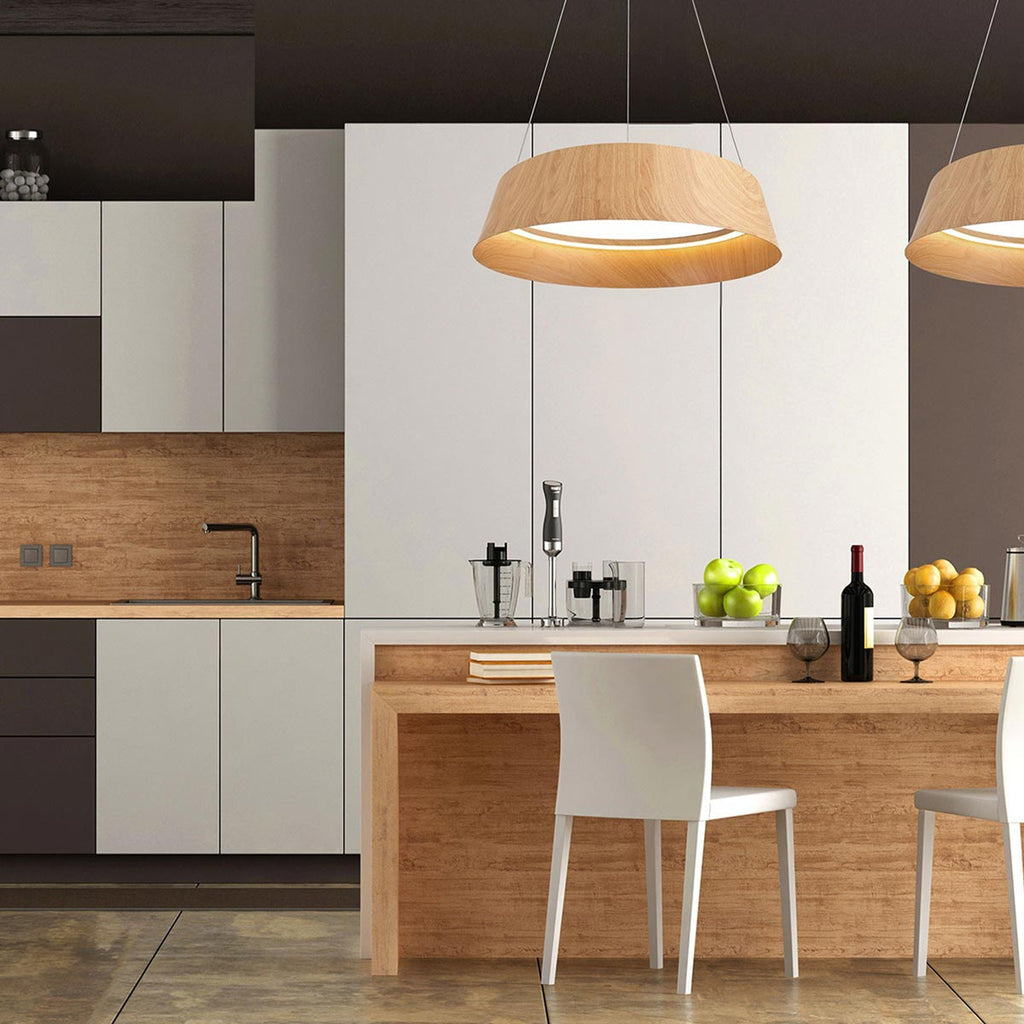 Suspension LED conique avec diffuseur acrylique en forme de tambour