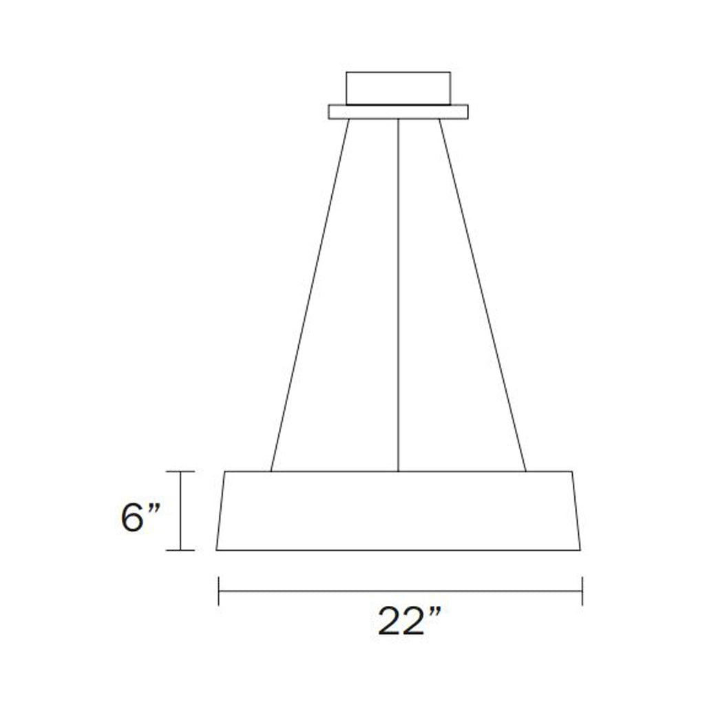 Suspension LED conique avec diffuseur acrylique en forme de tambour