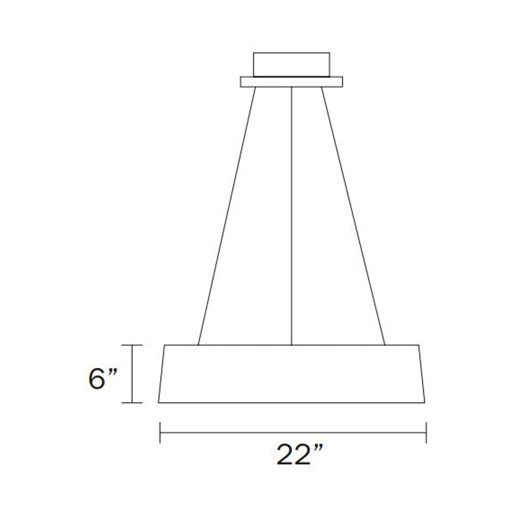 Suspension LED conique avec diffuseur acrylique en forme de tambour