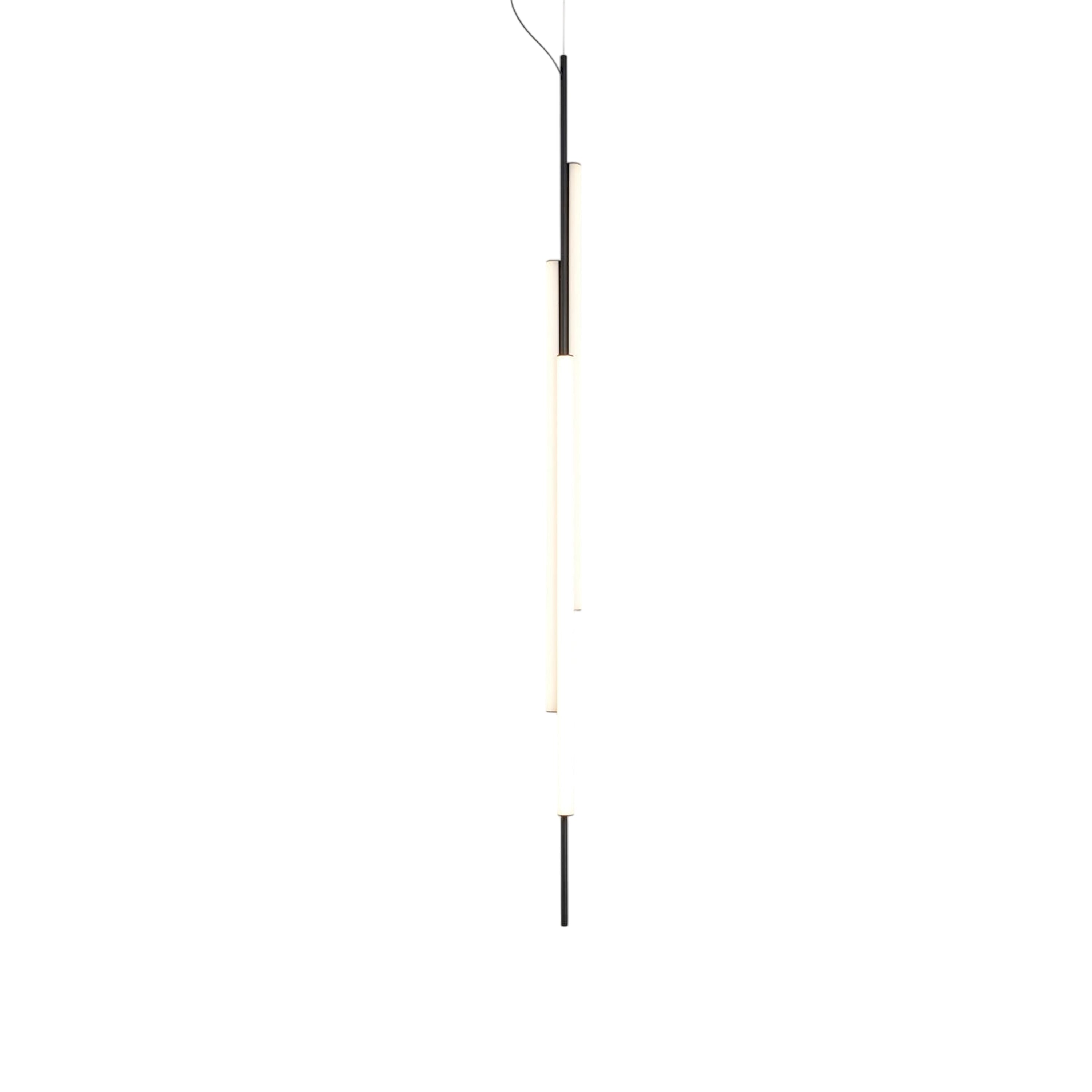 Suspension LED verticale cylindrique en aluminium en V