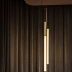 Suspension LED verticale cylindrique en aluminium en V