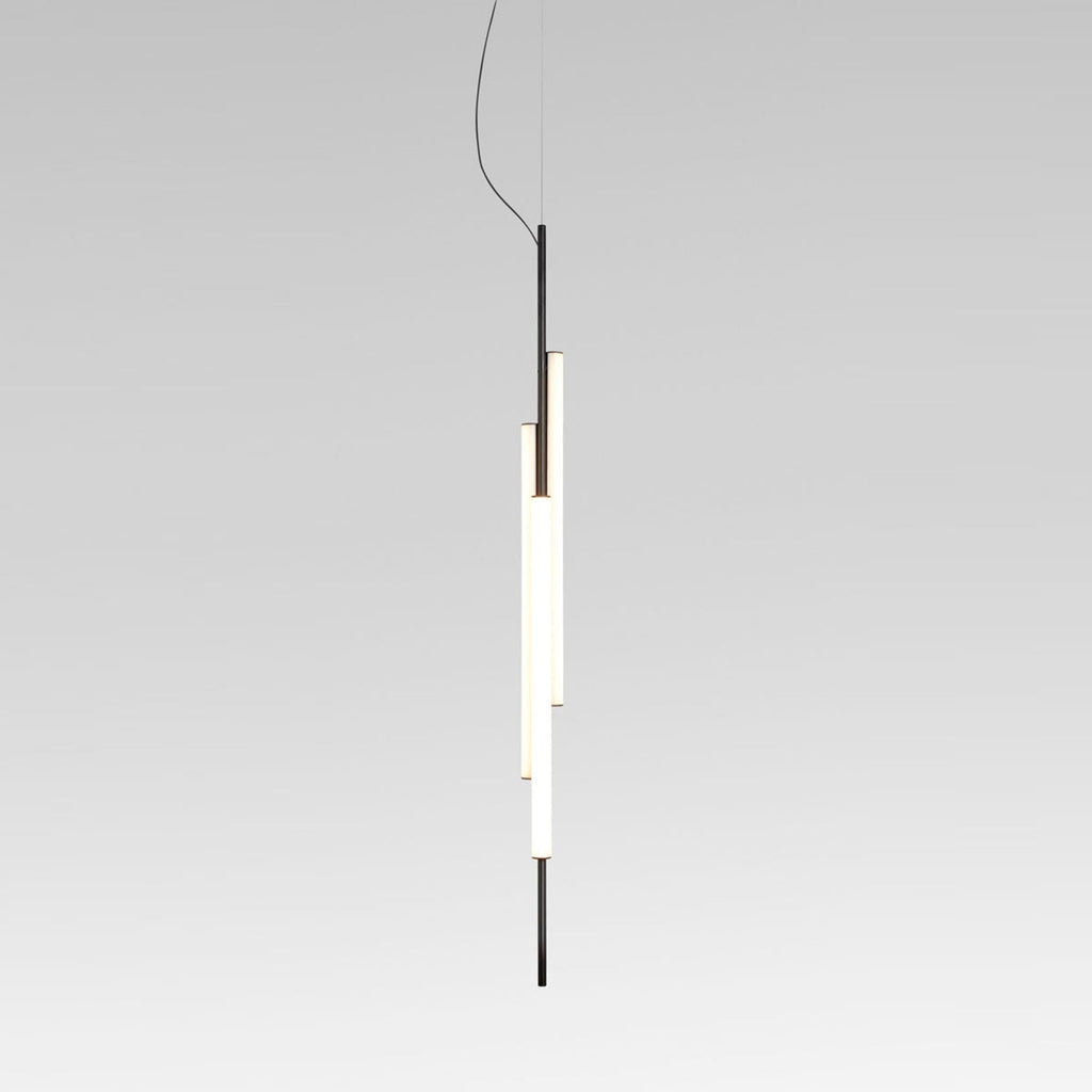 Suspension LED verticale cylindrique en aluminium en V