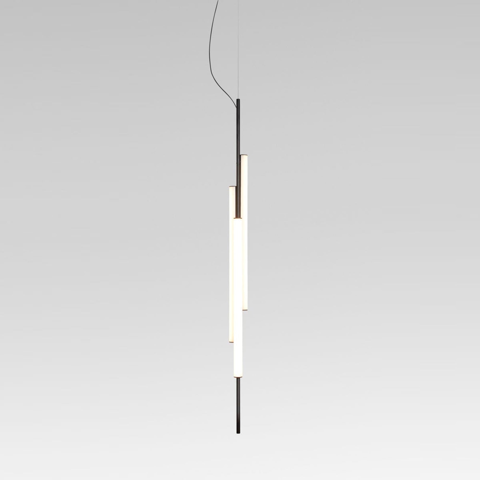 Suspension LED verticale cylindrique en aluminium en V
