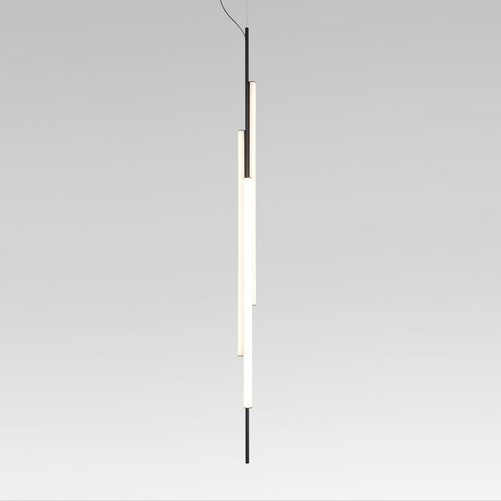 Suspension LED verticale cylindrique en aluminium en V