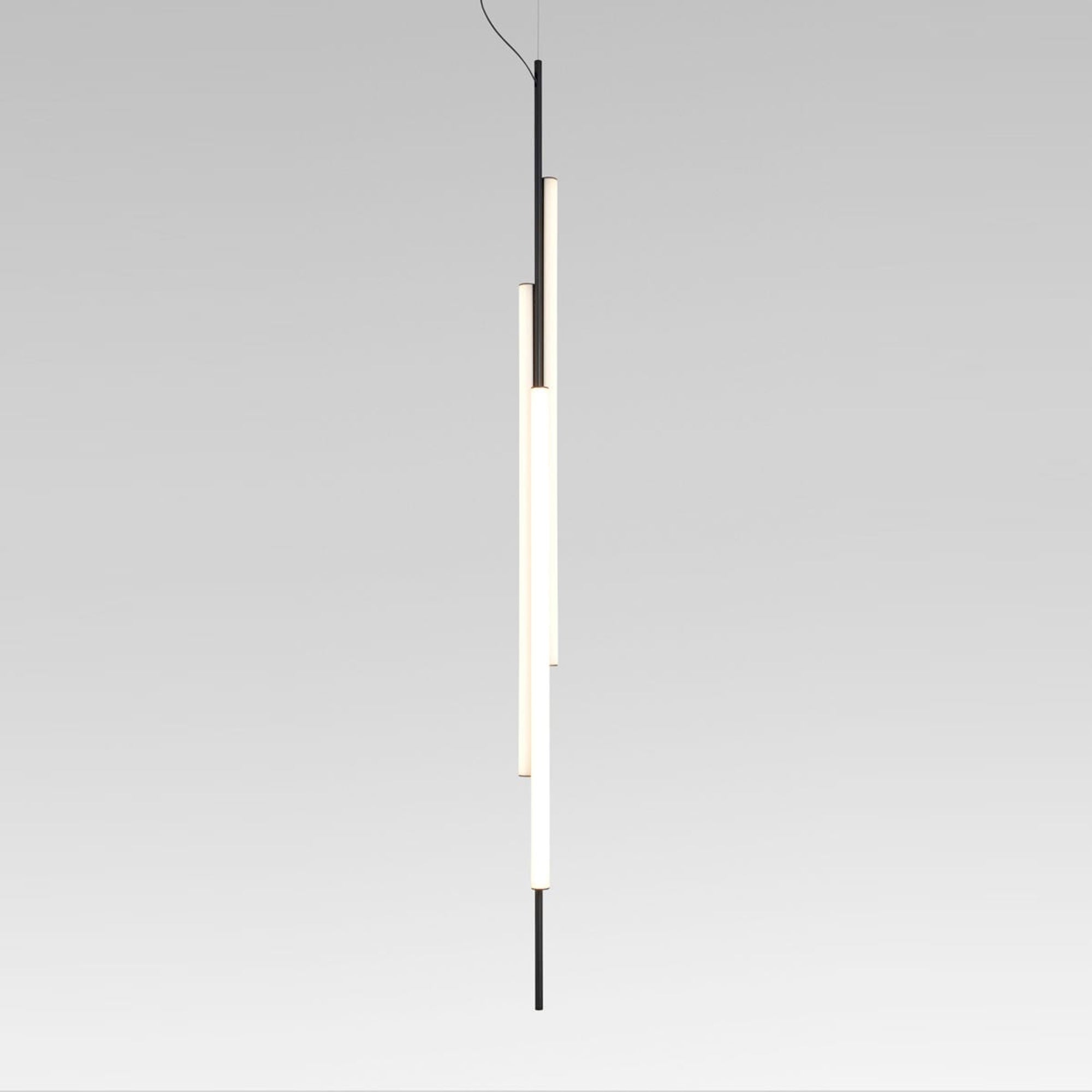 Suspension LED verticale cylindrique en aluminium en V
