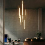 Suspension LED verticale cylindrique en aluminium en V