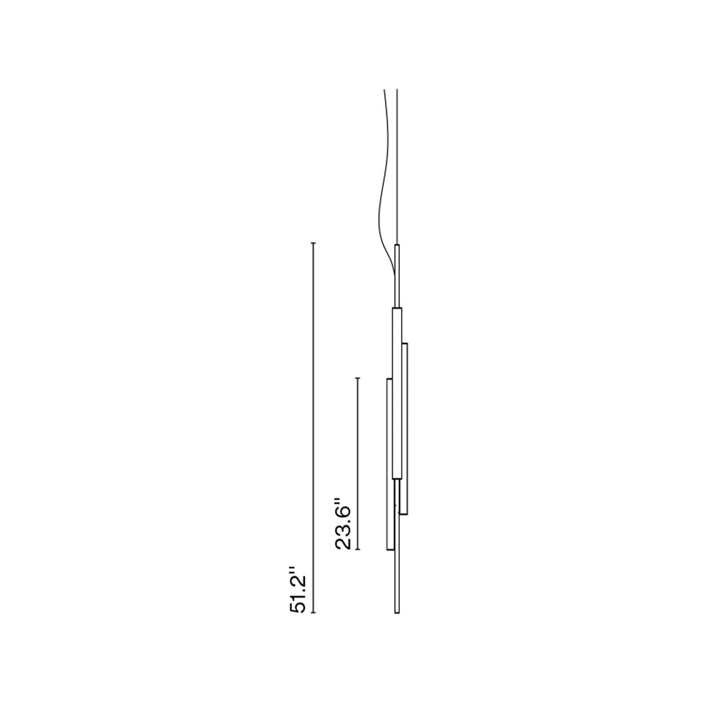 Suspension LED verticale cylindrique en aluminium en V