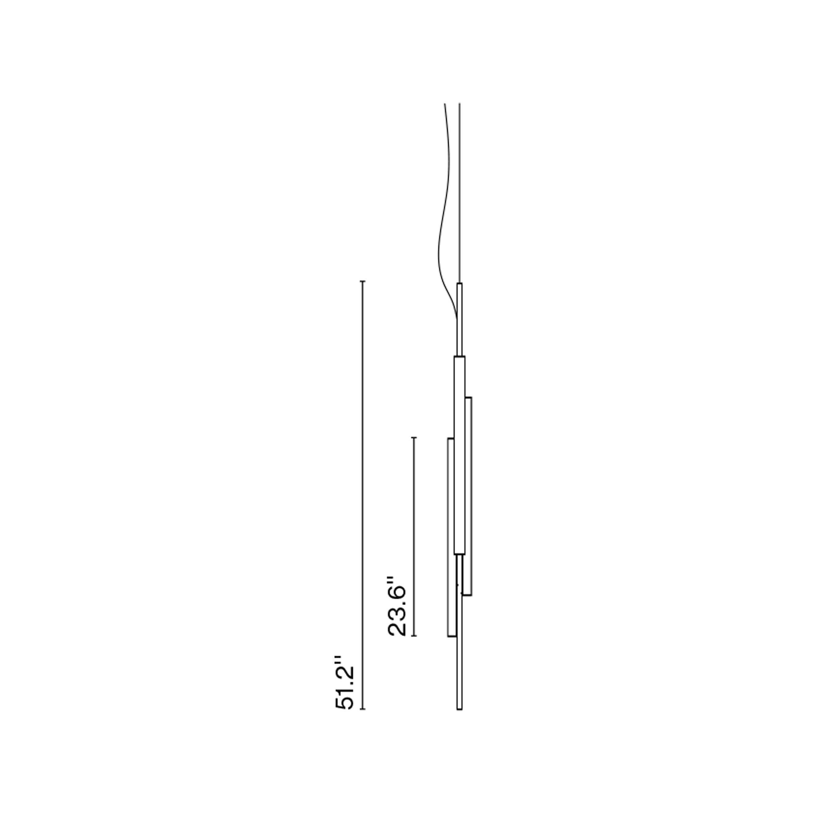 Suspension LED verticale cylindrique en aluminium en V