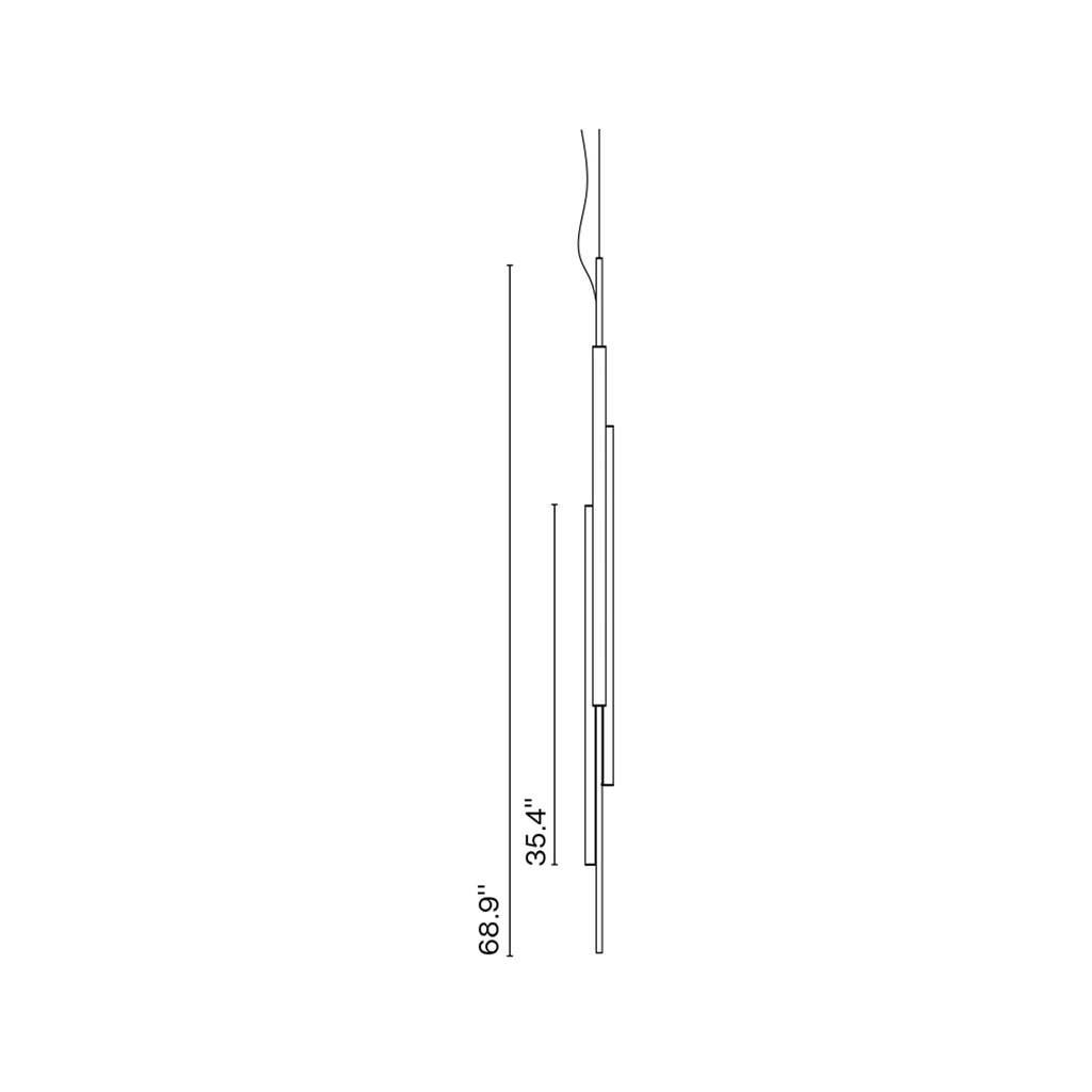 Suspension LED verticale cylindrique en aluminium en V