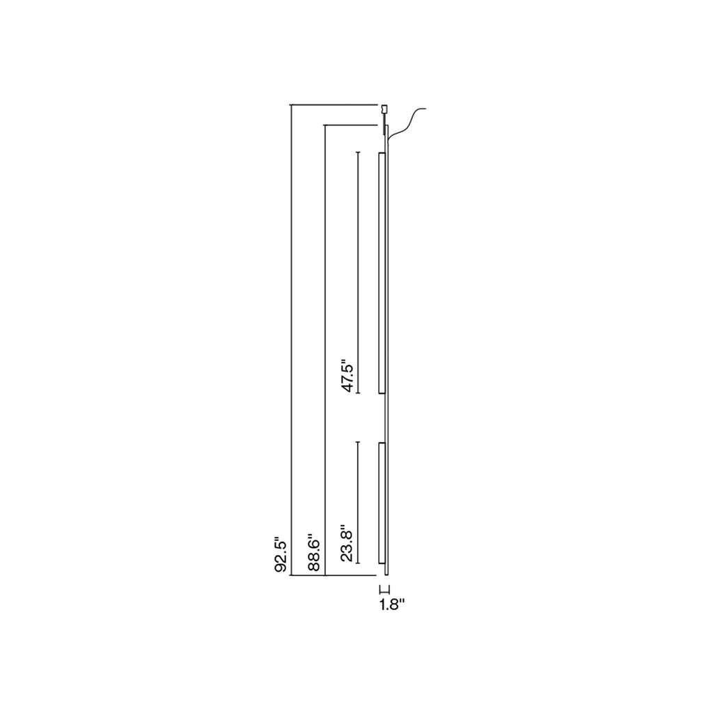 Suspension LED verticale cylindrique en aluminium en V