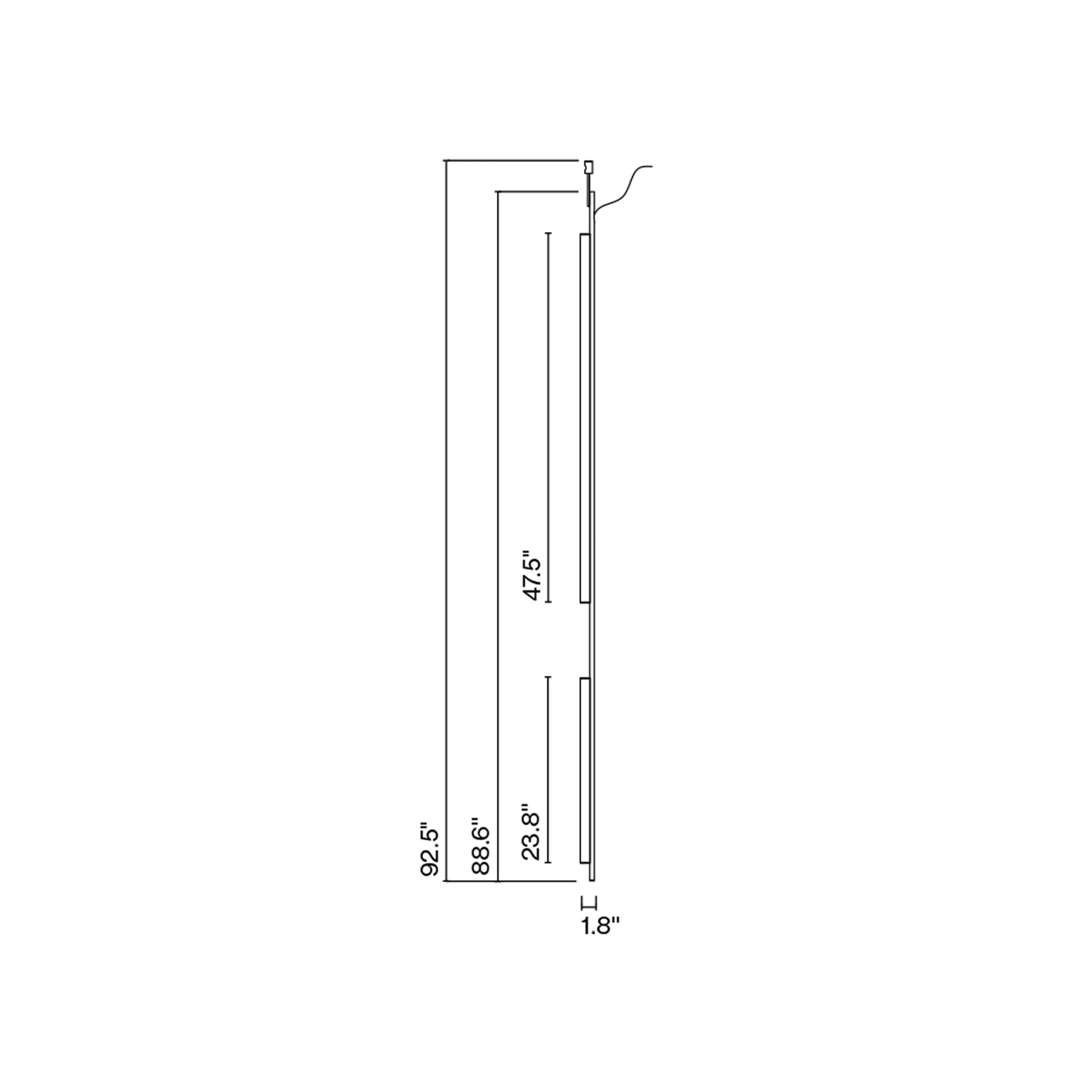 Suspension LED verticale cylindrique en aluminium en V
