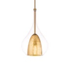 Mini-suspension LED bohème en verre en forme de goutte et métal avec clochette