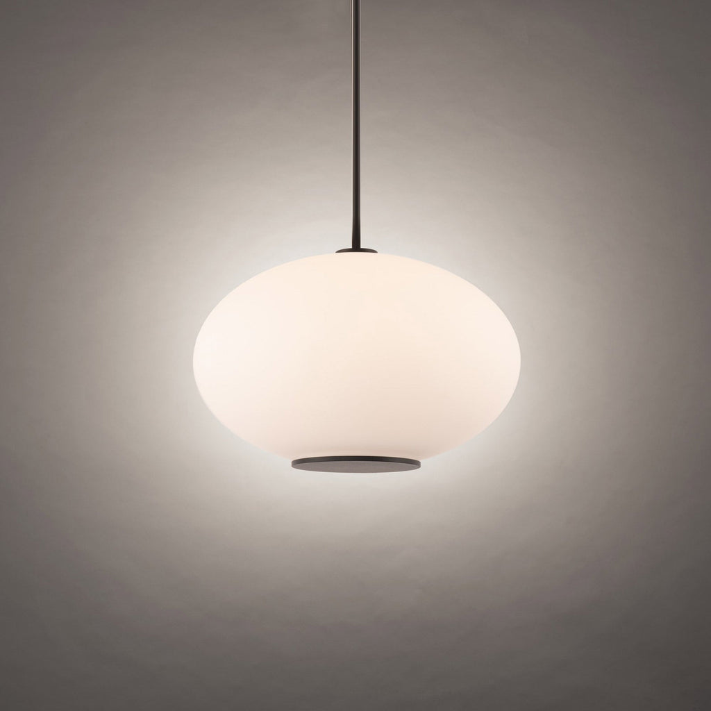 Suspension LED Sphère en verre opale
