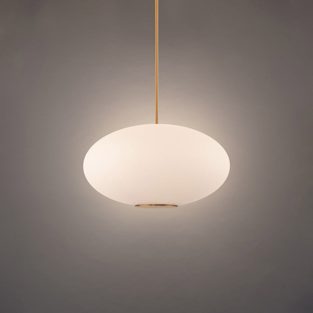 Suspension LED Sphère en verre opale