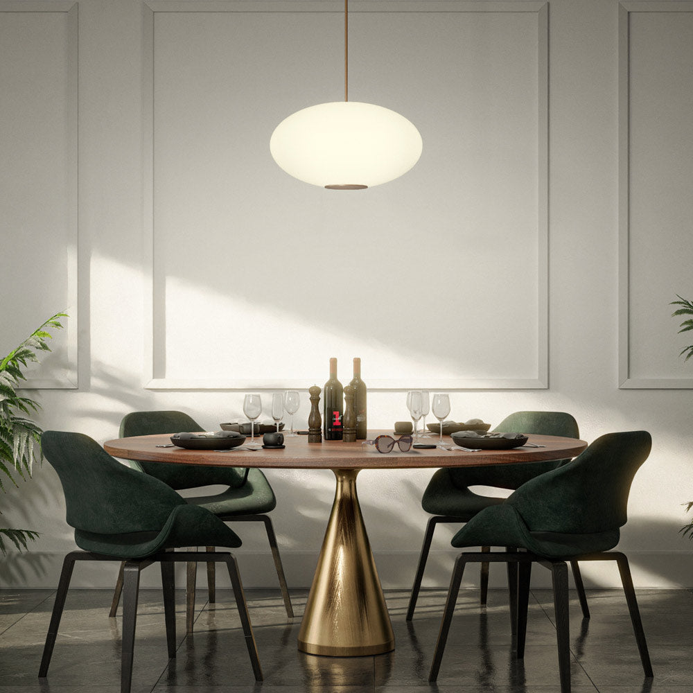 Suspension LED Sphère en verre opale