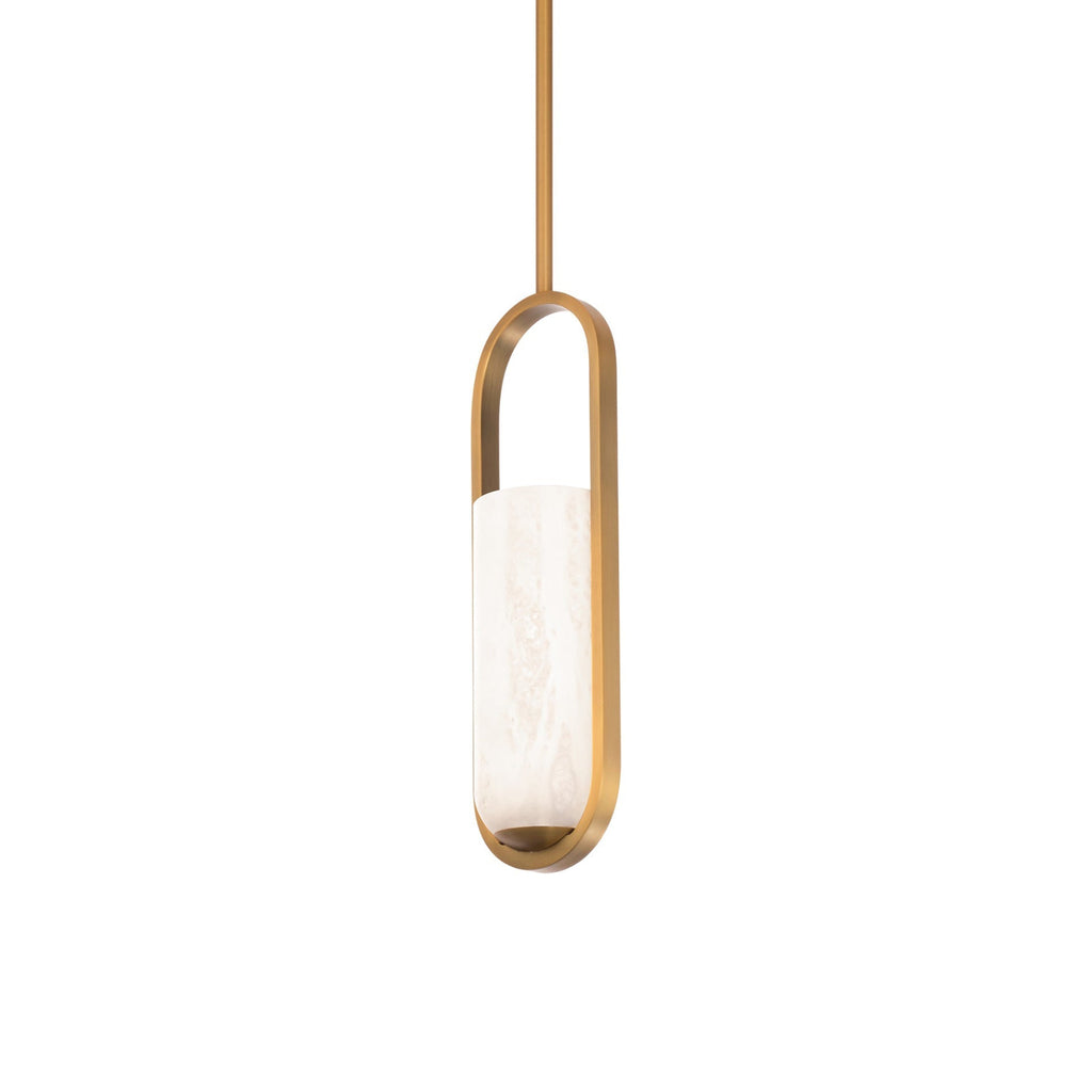 Mini pendentif cylindrique LED en albâtre
