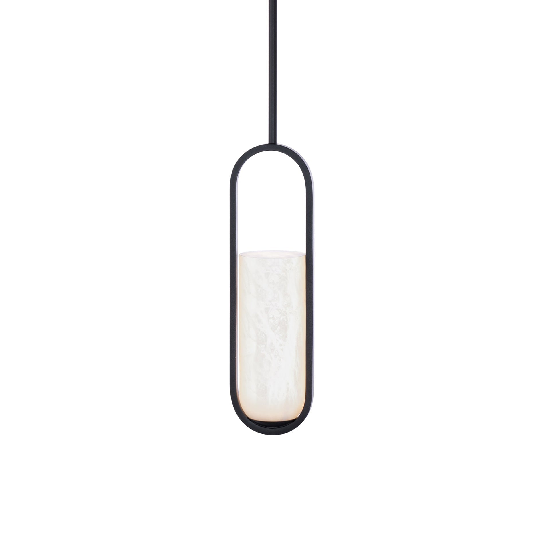 Mini pendentif cylindrique LED en albâtre
