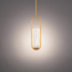 Mini pendentif cylindrique LED en albâtre