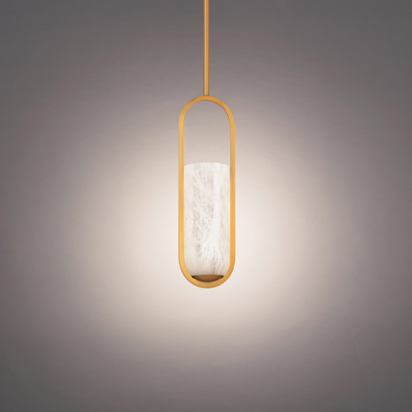 Mini pendentif cylindrique LED en albâtre