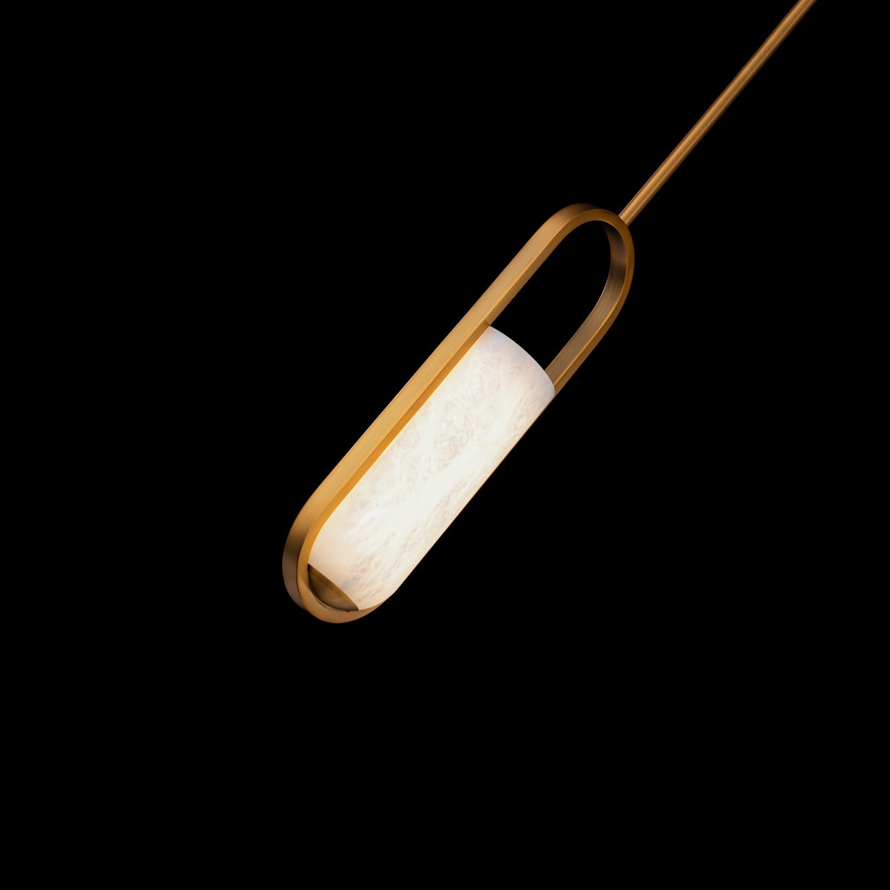 Mini pendentif cylindrique LED en albâtre