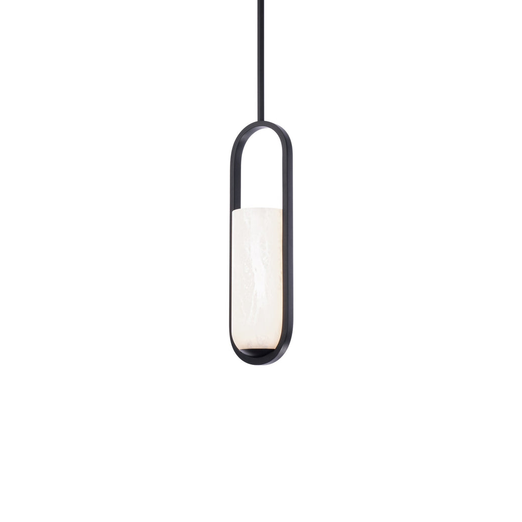 Mini pendentif cylindrique LED en albâtre