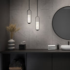 Mini pendentif cylindrique LED en albâtre