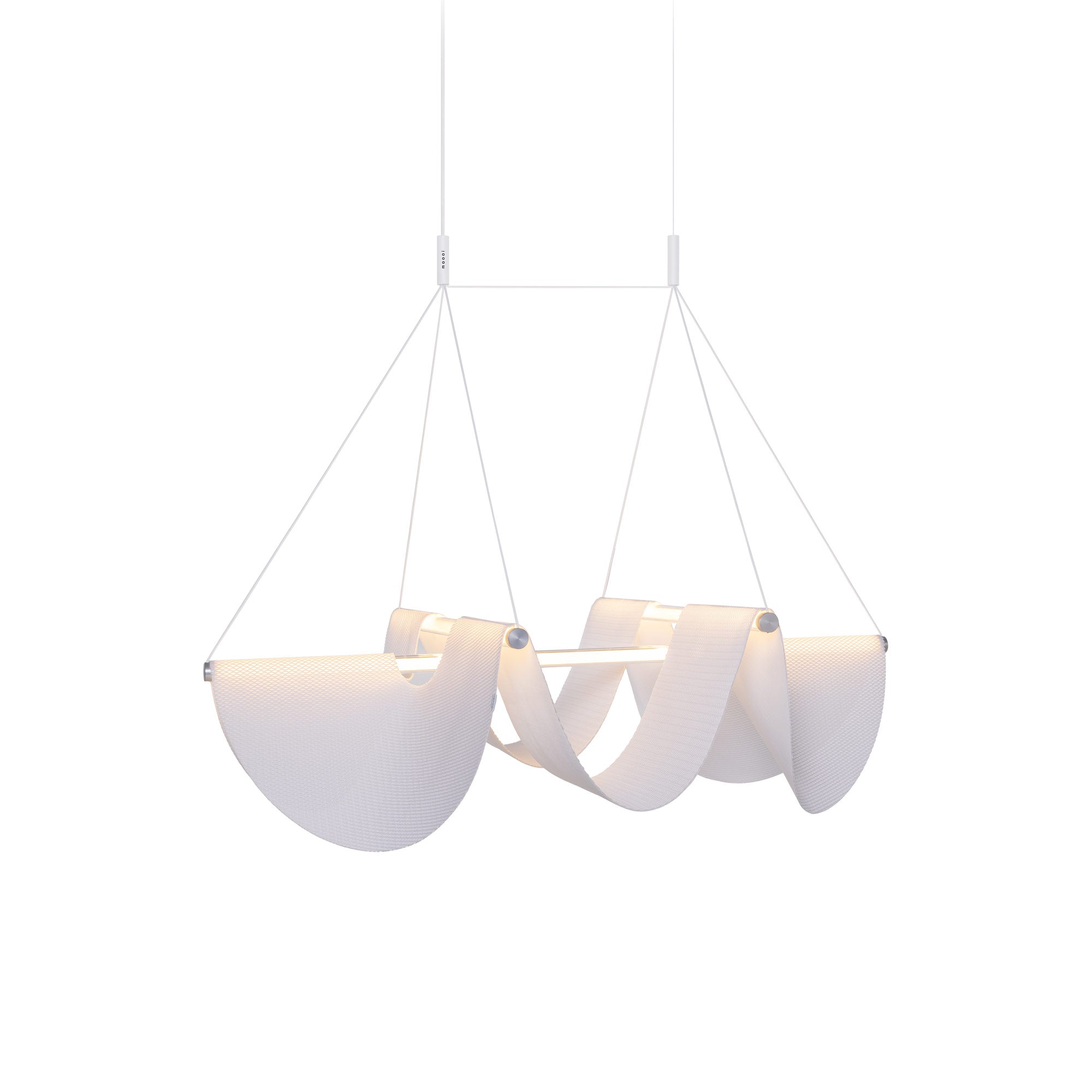 Suspension LED Linéaire en Verre avec Tissu Tricoté 3D