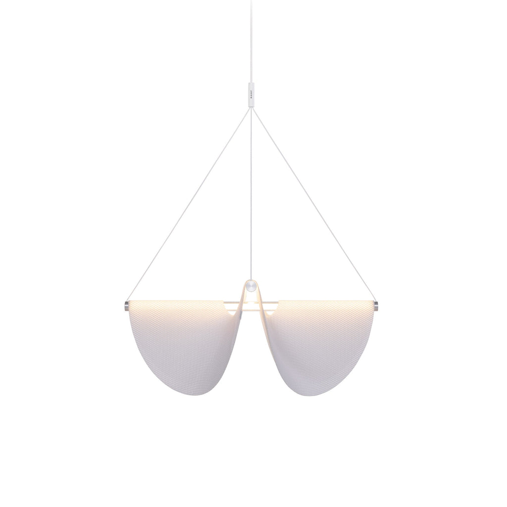 Suspension LED Linéaire en Verre avec Tissu Tricoté 3D