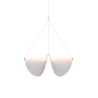 Suspension LED Linéaire en Verre avec Tissu Tricoté 3D
