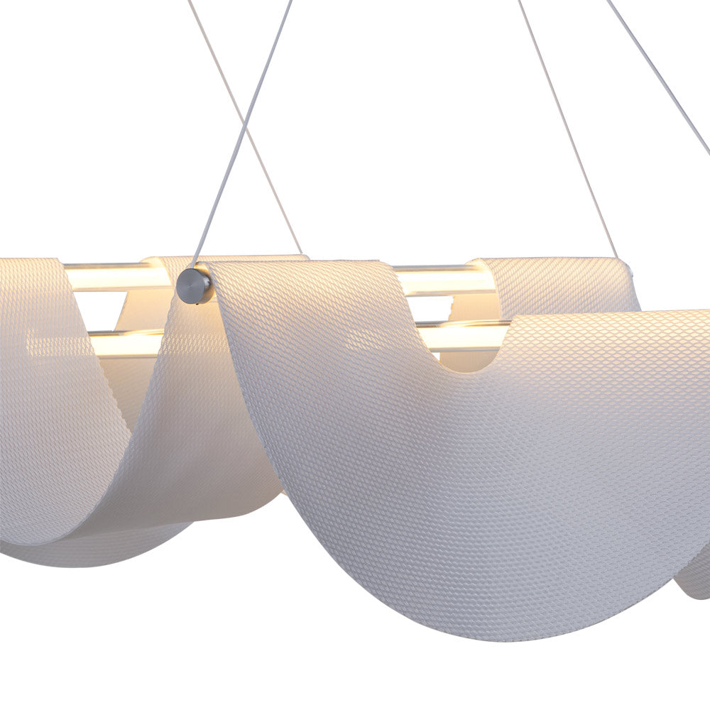 Suspension LED Linéaire en Verre avec Tissu Tricoté 3D