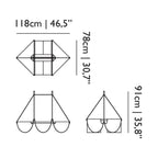Suspension LED Linéaire en Verre avec Tissu Tricoté 3D