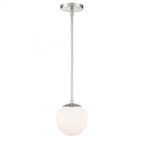 Suspension LED en aluminium et verre soufflé