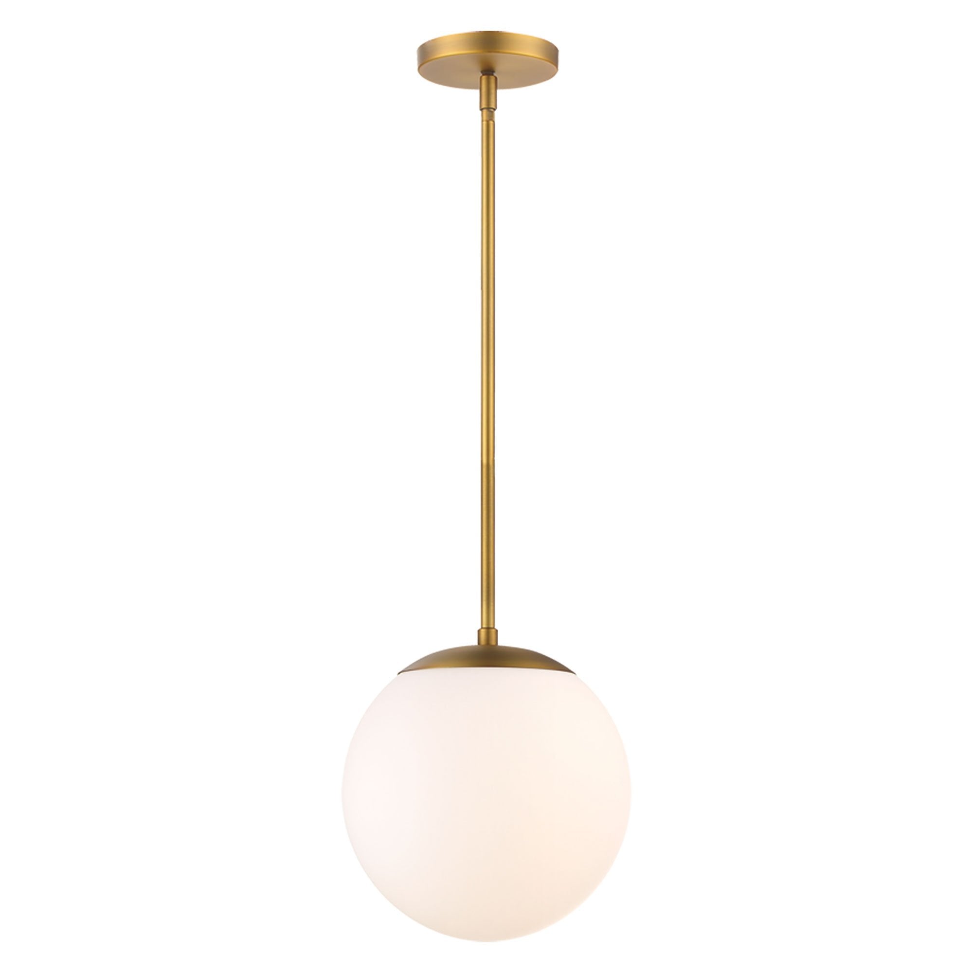 Suspension LED en aluminium et verre soufflé