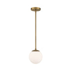 Suspension LED en aluminium et verre soufflé