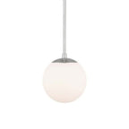 Suspension LED en aluminium et verre soufflé