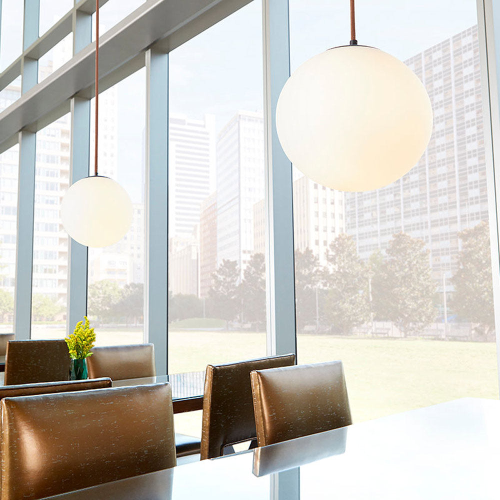 Suspension LED Globe en Acier et Verre