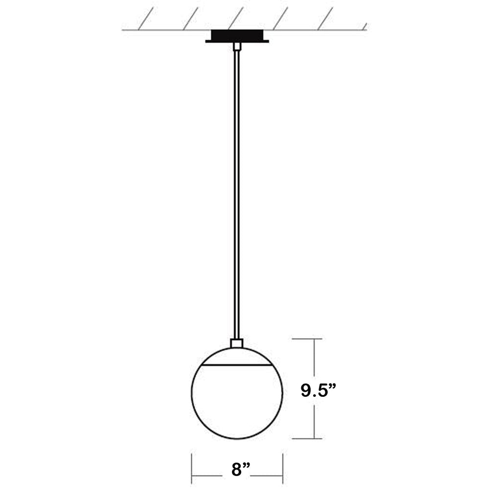 Suspension LED Globe en Acier et Verre